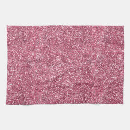 Söt Gnistra Rosa Faux Glitter Kökshandduk