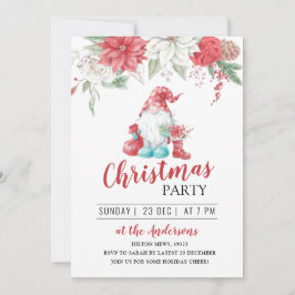 Söt gnom-blommigten och julvintern party I Inbjudningar