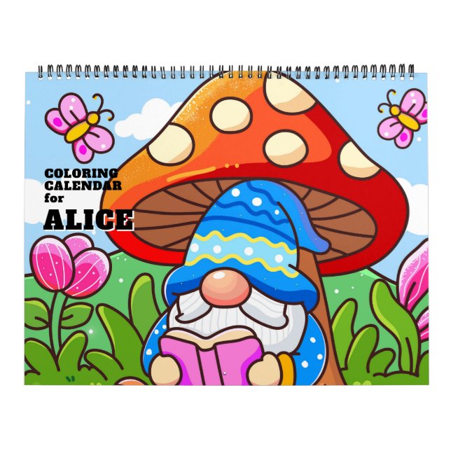 Söt Gnome Barn Färgläggningskalender Kalender (Omslag)