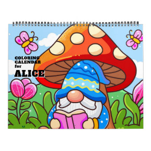 Söt Gnome Barn Färgläggningskalender Kalender