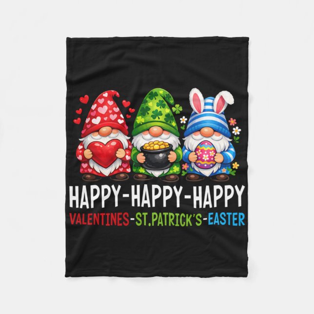 Söt Gnome Glad Alla hjärtans dag St Patricks Påsk  Fleecefilt (Framsidan)