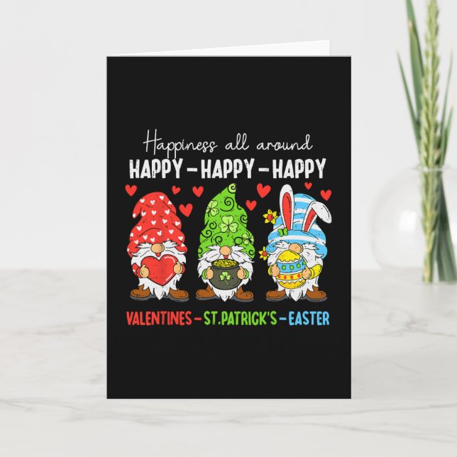 Söt Gnome Glad Alla hjärtans dag St Patricks Påsk  Kort (Framsida)