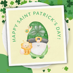 Söt Gnome Glad Saint Patrick's Day Festa Pappersservett