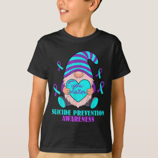 Söt Gnome Hjärtat Din Fråga Förebyggande Medvetenh T Shirt