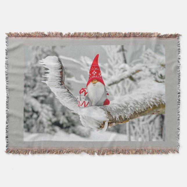 Söt Gnome julhelgs kaste Filt (Framsidan)