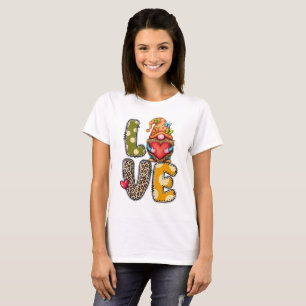 Söt Gnome Kärlek T-Shirt Alla hjärtans dag Grafi