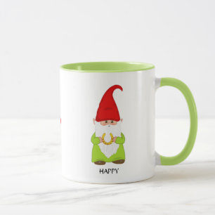Söt Gnome Klädd i Grönt med Hästsko Mugg