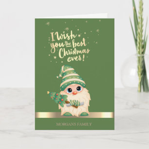Söt Gnome Tall Julfirande Helgkort