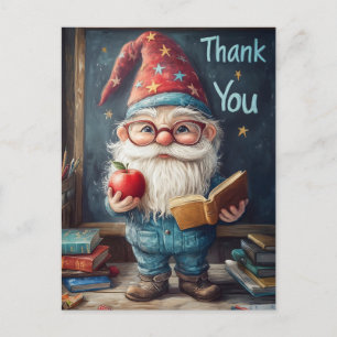 Söt Gnomlärare - Tack Illustration Vykort