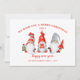 Söt Gnomtrio Anpassad Jul Julkort