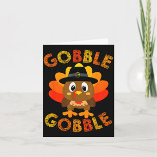 Söt Gobble Gobble Kalkon Lgrim Små Pojkar Tack Kort