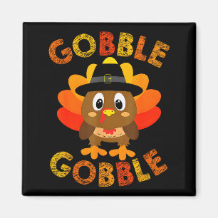 Söt Gobble Gobble Kalkon Lgrim Små Pojkar Tack Magnet