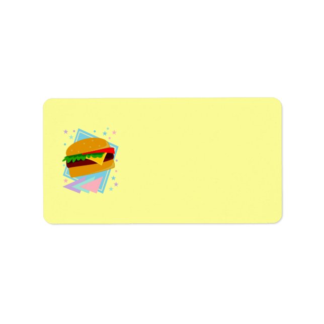 Söt God Hamburgare Adressetikett (Framsidan)