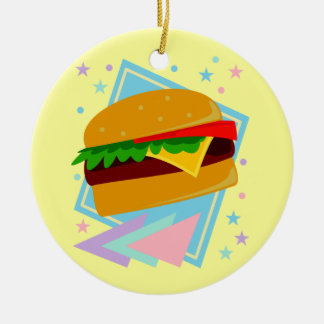 Söt God Hamburgare Julgransprydnad Keramik