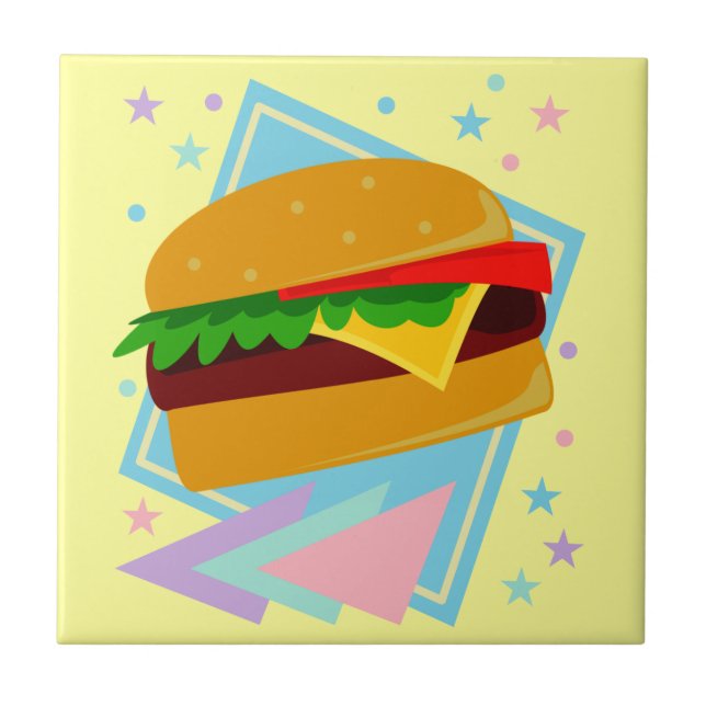 Söt God Hamburgare Kakelplatta (Framsidan)