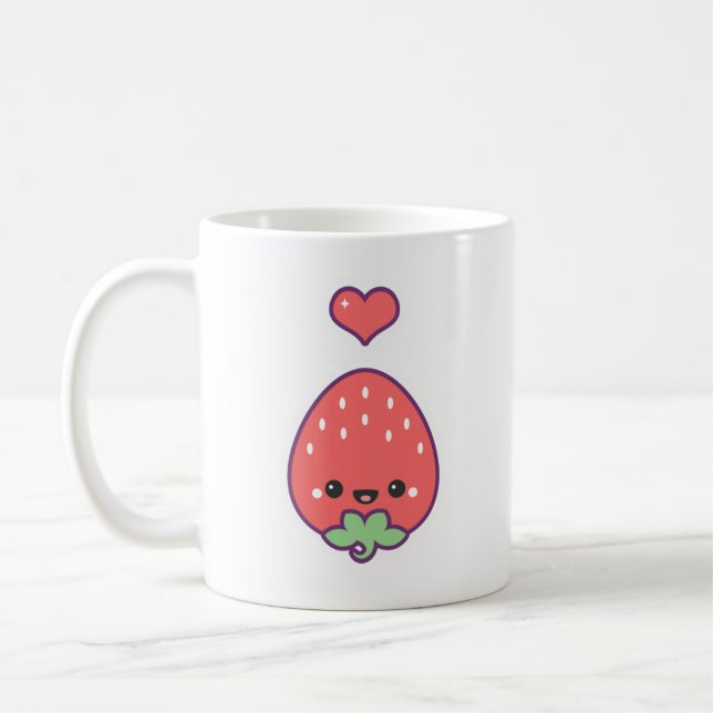 Söt God Jordgubbe Kaffemugg (Vänster)