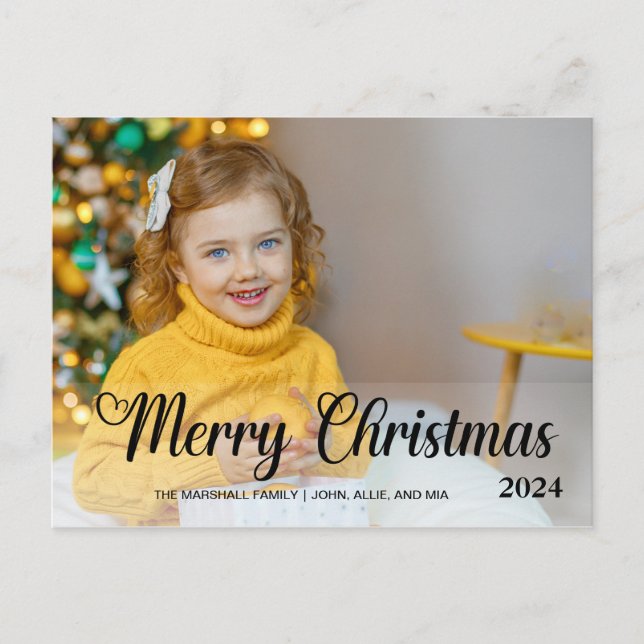 Söt God Jul 2024 Foto Typografi Helg Vykort (Framsida)