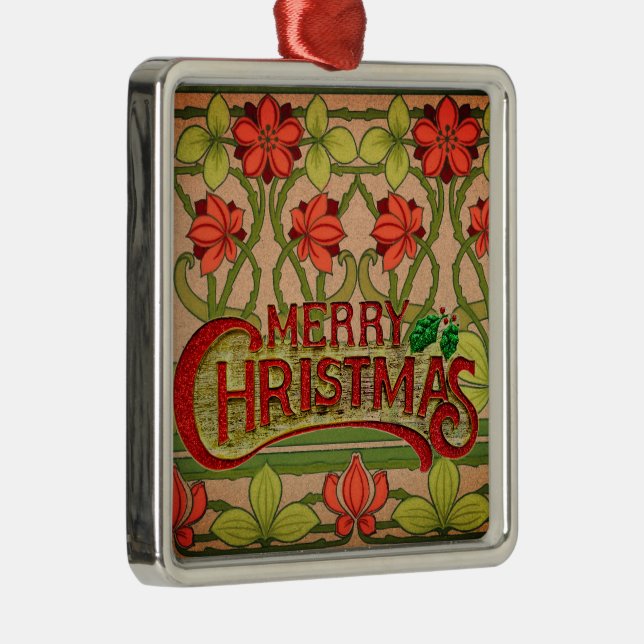 Söt God jul Art nouveau Victorian Julgransprydnad Metall (Höger)