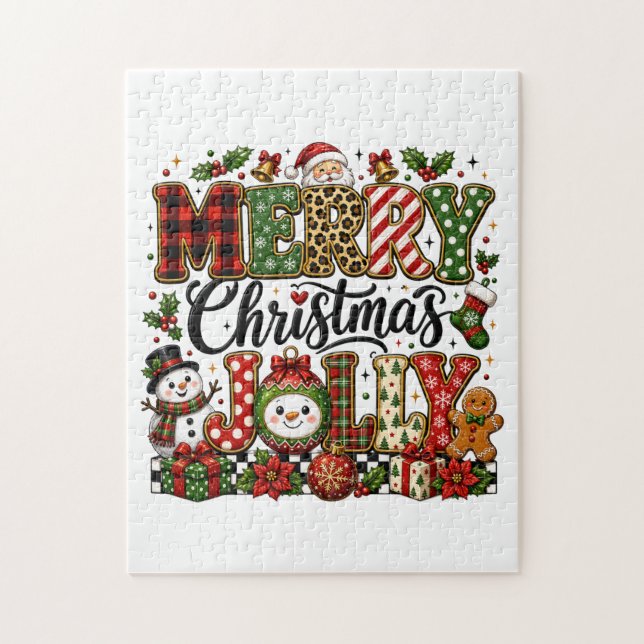 Söt God Jul Glad Pussel (Vertikal)