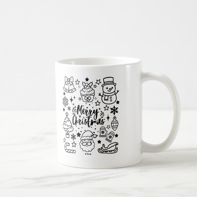 Söt God Jul-klippig konst Kaffemugg (Höger)
