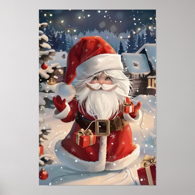 Söt God Jul Tomte Poster (Framsidan)