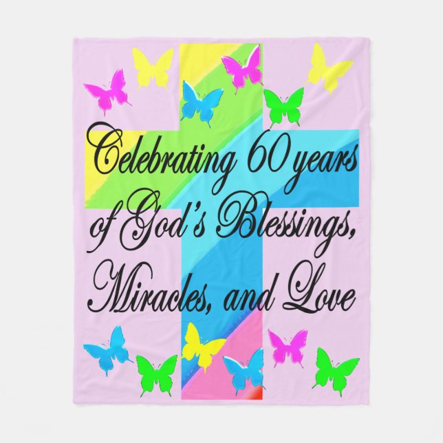 SÖT GOD LOVING 60 BIRTHDAY FLEECE BLANKET (Framsidan)