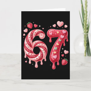 Söt godis 67 Jordgubbs Hjärt Droppe Söt Valentin Kort