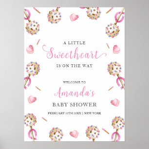 Söt godis Alla hjärtans dag Sweetheat Baby Shower Poster