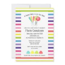 Söt godis baby shower inbjudan