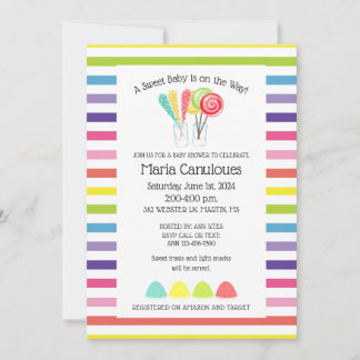 Söt Godis Bebis Shower Inbjudan
