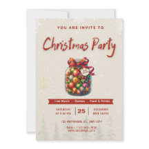 🍬🎄Söt Godis Jul Redigerbar 5x7” Inbjudan