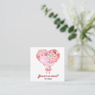 Söt godis rosa Alla hjärtans dags klassrums fotoko Anteckningskort