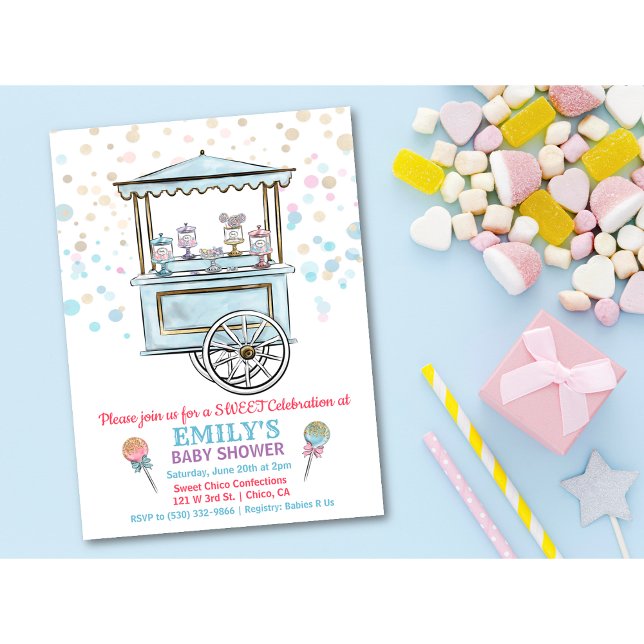 Söt Godisaffär Baby Shower Inbjudan (Skapare uppladdad)