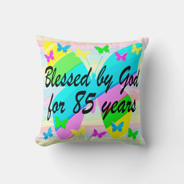 SÖT GOD'S BLESSINGS 85 BIRTHDAY PILLOW KUDDE (Framsida)