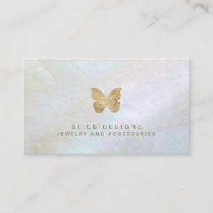Söt Gold Foil Mor i Pearl Butterfly Visitkort
