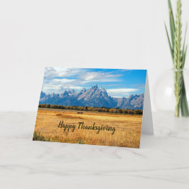 Söt Golden Fält Mountains Photo Thanksgiving Helgkort