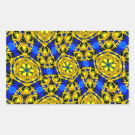 Söt Golden Flowers Mönster Rektangulärt Klistermärke