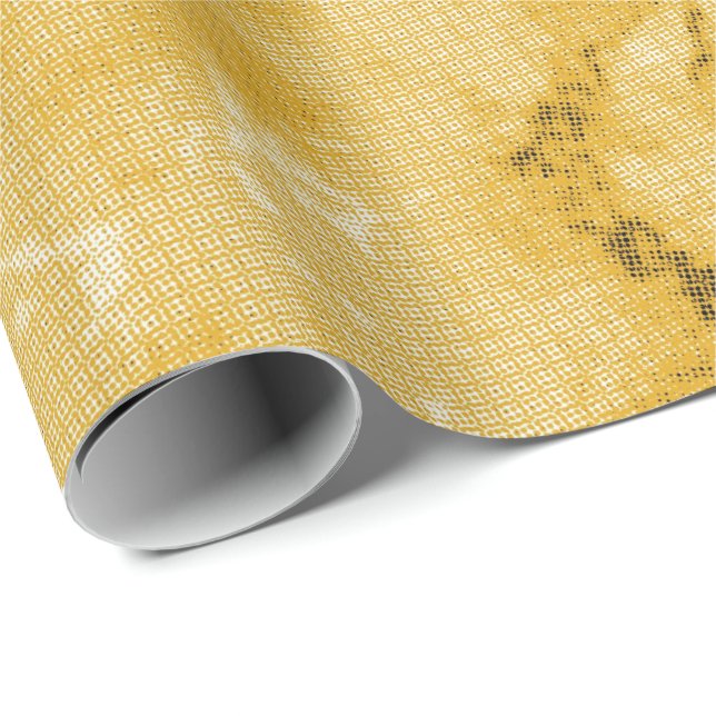 Söt Golden Gult Marble Struktur Titta Presentpapper (Rullad Hörn)