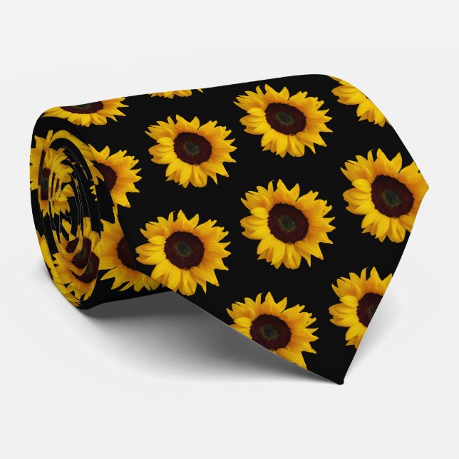 Söt Golden Gult Sunblommor  Slips (Rullad)