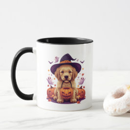 Söt Golden Retriever Halloween-mugg - Spöklik pump Mugg