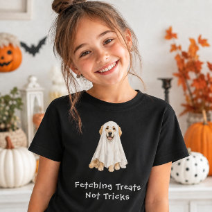 Söt Golden Retriever Halloween-spöke T Shirt