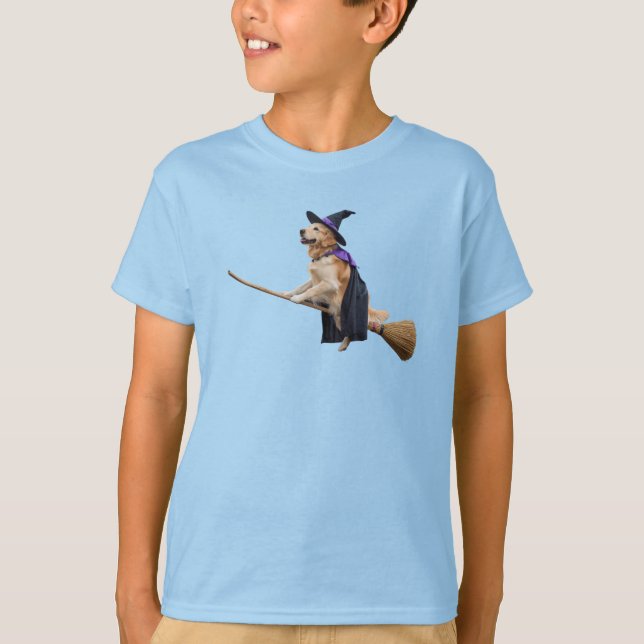 Söt Golden Retriever Häxa Barn T Shirt (Framsida)
