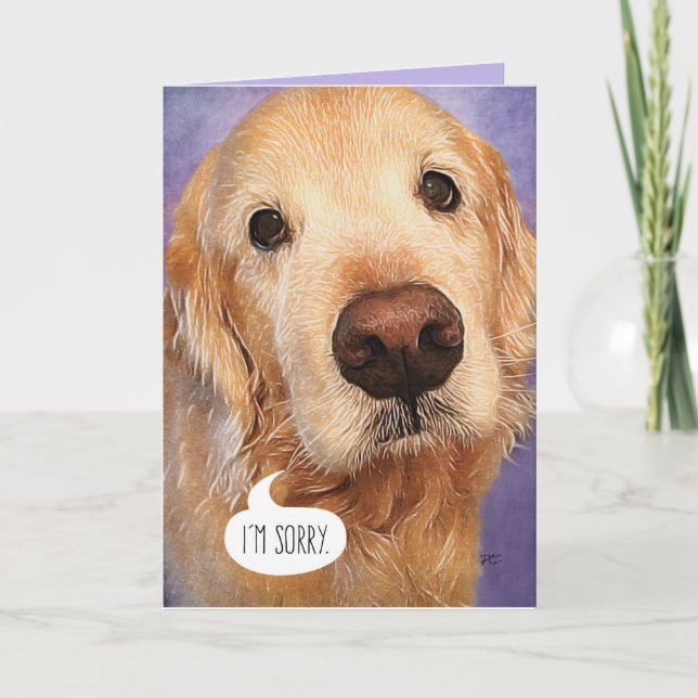 Söt Golden Retriever Jag är ledsen kort (Framsida)
