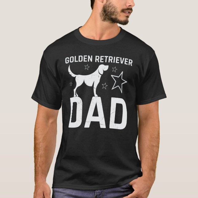 Söt Golden Retriever Pappa T Shirt (Framsida)