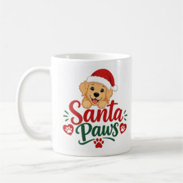 Söt Golden Retriever Santa Paws Valp Jul Kaffemugg