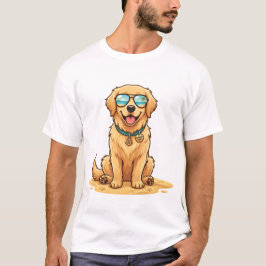 Söt Golden Retriever Solglasögon T-shirt | Hundäls