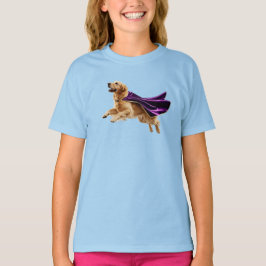Söt Golden Retriever Superhjälte Barn T-Shirt