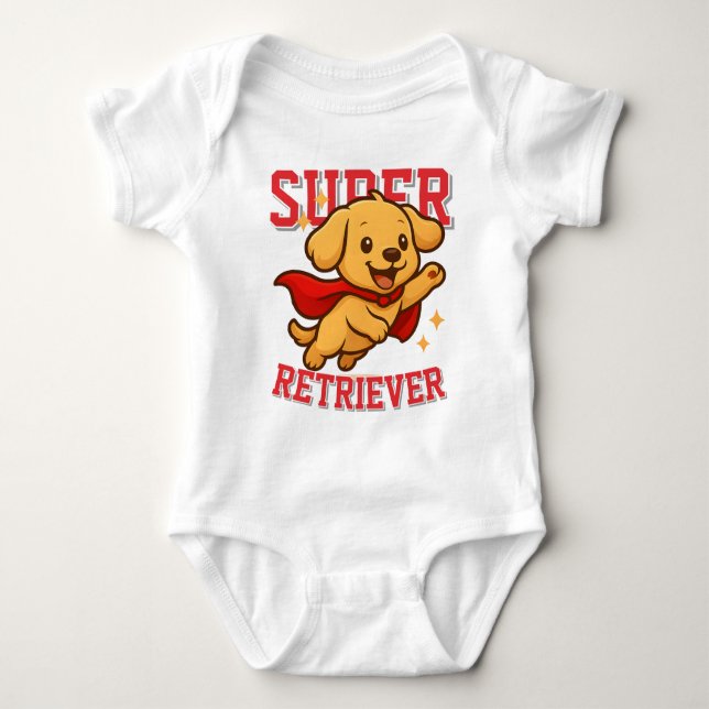 Söt Golden Retriever Superhjälte Unisex Man Kvinna T Shirt (Framsida)