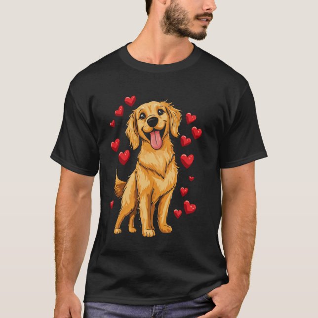 Söt Golden Retriever T Shirt (Framsida)