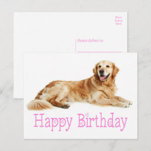 Söt Golden Retriever Valp Hund Glad Födelsedag Vykort